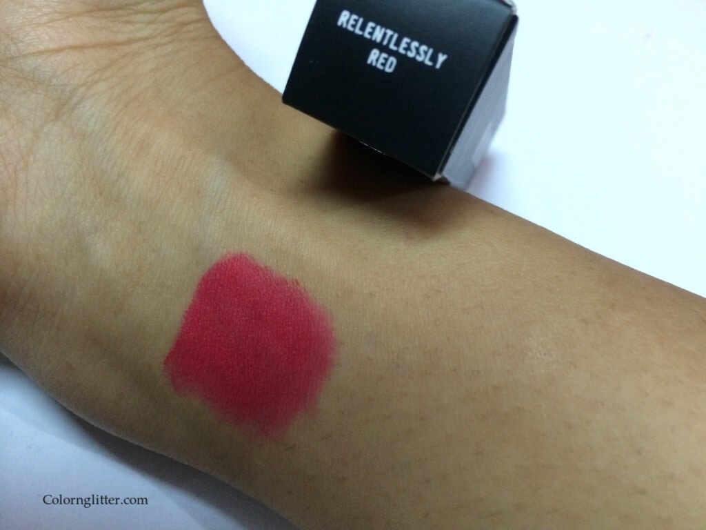 Swatch Of MAC Relentlessly Red 