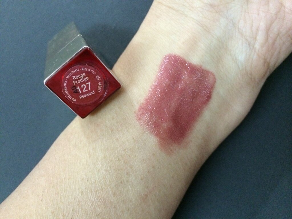 Swatch Of Clarins Rouge Prodige #127 - Redwood