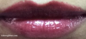 Lip Swatch of YSL Rouge Volupte’ Shine Lipstick #2 Pourpre Intouchable (picture taken indoor)