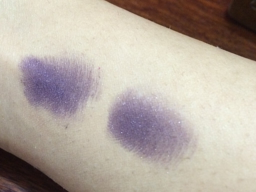 Swatch On The Left Is With NYX Eye Shadow Base