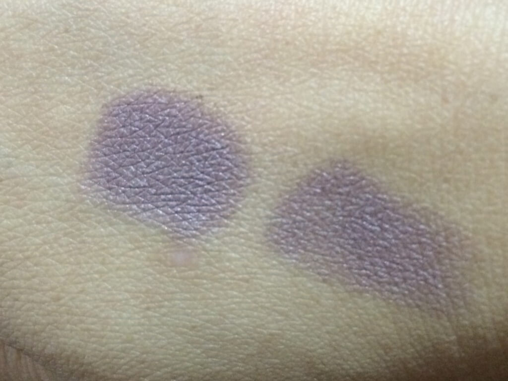 Swatch On The Left Is With NYX Eye Shadow Base