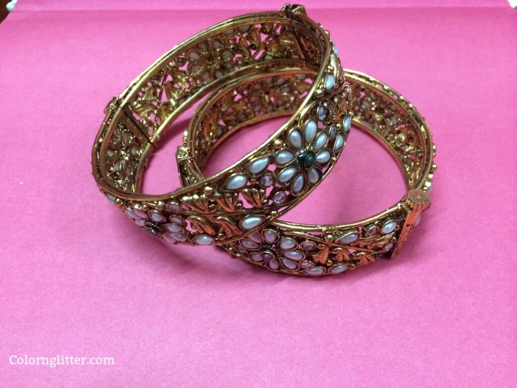 Bangles with pearls and stones