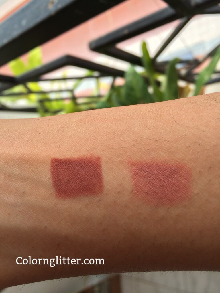 Swatches Of MAC Lip Pencils Spice (Left) & Subculture (Right) side by side