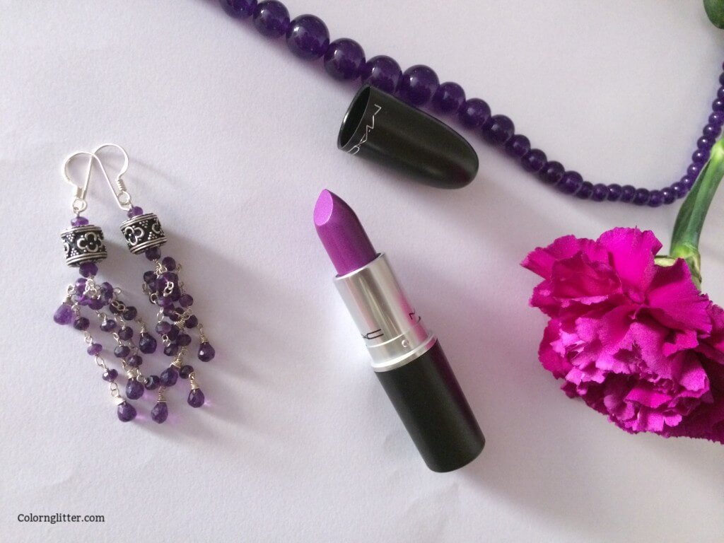 Mac Violetta Lipstick Glitter.