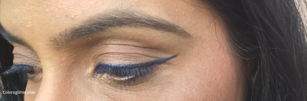 Winged Liner with Gel Intenza in the shade Royal Blue and Blue Mascara on the lashes